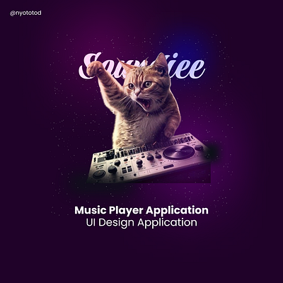 Soundiee - Music Player UI Design Application animals animation app branding cat design designer graphic design prototype ui uidesign ux