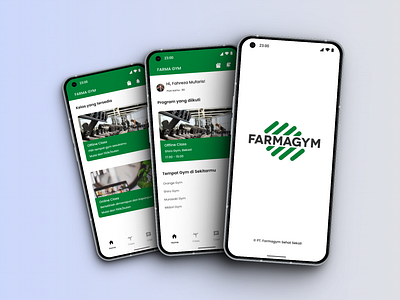 Mobile App - FarmaGym android app app design booking gym branding branding design design graphic design gym app gym online kampus merdeka minimal studi independen ui