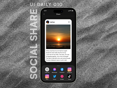 UI Daily 010 - Social Share app design graphic design ui ux vector