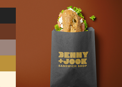 Visual Brand Design for Benny & Joon Sandwich Shop brand brand design branding color color palette design food graphic design logo design packaging packaging design sandwich