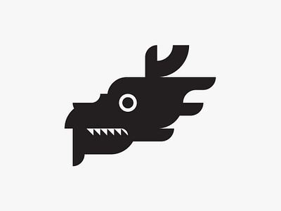 Dragon Head animal black branding design digital dragon editorial icon illustration logo minimal side ui vector