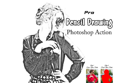 Pro Pencil Drawing Photoshop Action photoshop tutorial