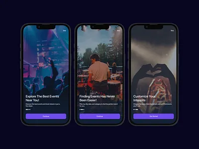 Event App Onboarding app design clean design inspiration interface minimal mobile mobile app mobile design mobile trends mobile ui mobileinspiration mobiletrends mobileui onboarding uidesign uiinspiration uitrends uiux uiuxdesign