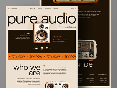 Lautsprecher - Audio Equipment Online Store Landing Page Website audio design e commerce ecommerce home page landing page music online shop online store product shop sound speaker store ui ux web web design website website design