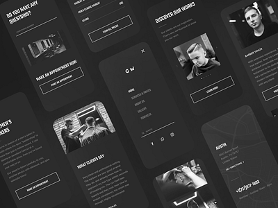 Responsive mobile website for barbershop adaptive design branding business landing page mobile mobile design mobile responsive mobile website ui