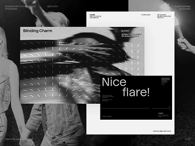 Flares Brand animation art black and white brand brand identity branding graphic design inspiration line magnet pattern typography visual identity