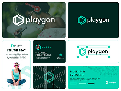 playgon - Logo Design Concept brand identity branding cinema concept design designer portfolio fintech logo logo designer media minimalist modern multimedia music play player podcast polygon triangle video