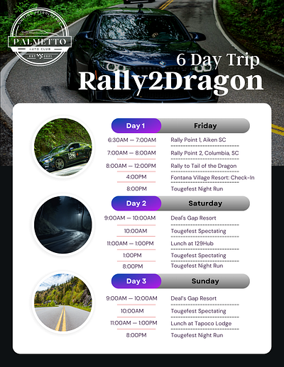 Rally2Dragon Itinerary branding design gradient graphic design logo typography