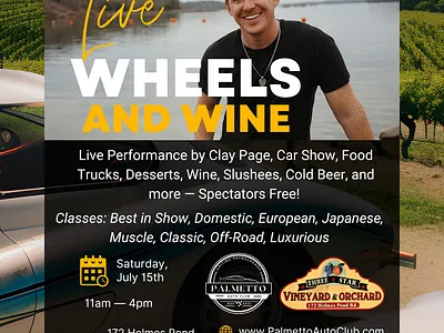 Wheels and Wine Event Graphic branding design event graphic design logo typography