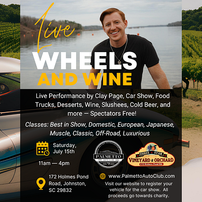 Wheels and Wine Event Graphic branding design event graphic design logo typography