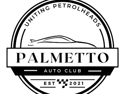 Palmetto Auto Club Logo White branding design graphic design illustration logo typography