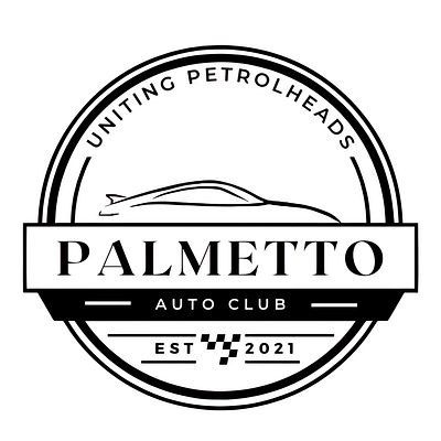 Palmetto Auto Club Logo White branding design graphic design illustration logo typography