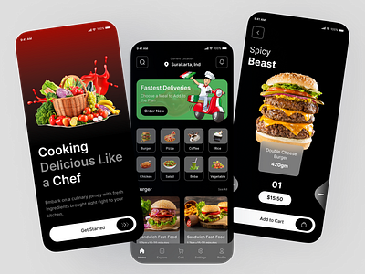 Food Delivery App Concept aoo delivery delivery app delivery service dinner eating fast food food food app food delivery application food delivery service food design lunch mobile mobile food app ui ux