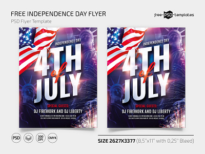 Free Independence Day Flyer Template 4 of july america american celebrate event flyer flyer template flyers free freebie holiday holiday flyer independence independence day july 4 photoshop psd template templates usa