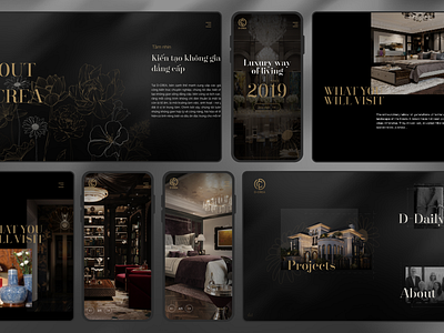 DCREA - Luxury way of living Website branding constructions design furniture graphic design logo luxury ui website