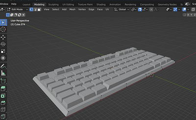 3D keyboard on Blender 3d blender design keyboard