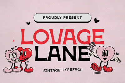 Lovage Lane 1960s 1970s 1980s adorable chic creative cute font fun kids love modern nostalgic playful quirky retro typeface valentines day vintage