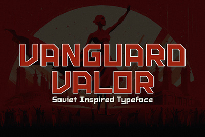 Vanguard Valor – Soviet Typeface 1970s 1980s bold brutalism cccp font manly masculine modern poster retro russia soviet thick typeface ussr vintage