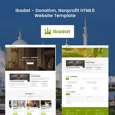 Ibadat - Donation, Nonprofit HTML5 Website Template html psd psd template themes website website design website themes