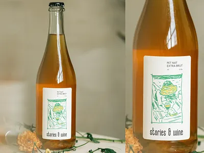 Stories&Wine | Pet nat bottle design alcohol bottle box brut craft delivery drink illustration label package packaging petnat print product sparkling typhography wine wine packaging
