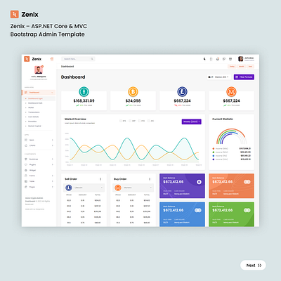 Zenix – ASP.NET Core & MVC Bootstrap Admin Template admin admin dashboard admin panel analytics branding creative design instagram product design social social media social media post template ui uiux website