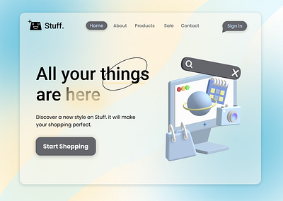 Stuff. - 3D UI Website 3d ui