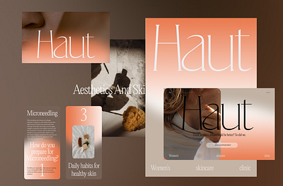 Haut Skin Care Clinic branding design graphic design logo skincare brand skincare website typography ui ux website