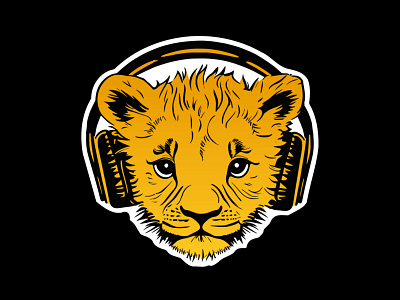 Lion Cub Sound System Logo branding dj lion logo logo designer minimal logo