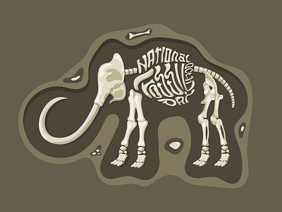 Natural Fossil Day graphic design vector