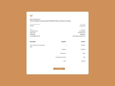 Invoice Receipt UI Design design invoice receipt ui