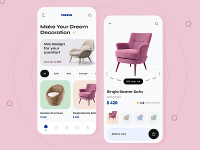 Revolutionizing Your Home Design Experience: IKEA Mobile app aesthetic app design design studio figma furniture homedecore ikea mobile design ui user experience