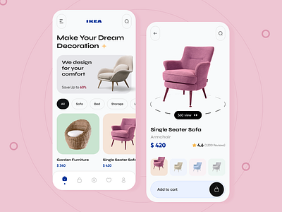 Revolutionizing Your Home Design Experience: IKEA Mobile app aesthetic app design design studio figma furniture homedecore ikea mobile design ui user experience