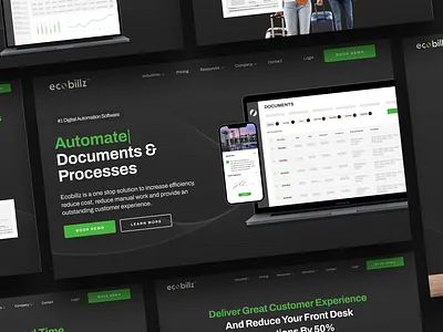 Enterprise Web Design - Ecobillz ai website business web dark websites enterprise enterprise website home page homepage landing page landing page ui saas saas web design saas website software website ui design ui ux web web design website website designer website ui