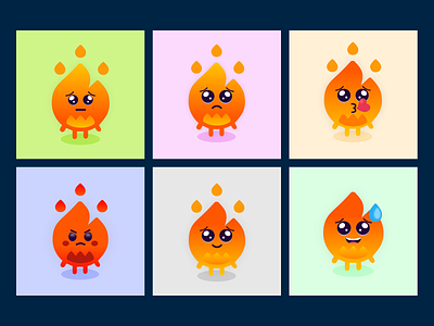 Fire Emoji's/Stickers 3d animation app app design branding character design emoji fire character fire emoji fire sticker graphic design illustration logo motion graphics spline emoji stickers ui ux vector