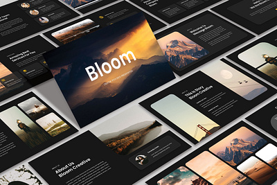 Bloom - Pitch Deck Presentation Template branding design google slide graphic design illustration key keynote logo powerpoint ppt pptx presentation template typography ui ux vector