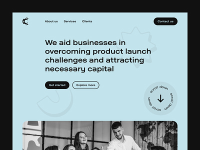 Consulting company website agency analysis branding brutalism company consulting customer service landing page marketing minimal modern solution typography ui uiux ux web design website