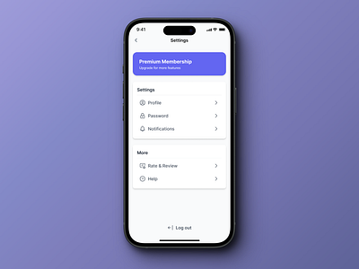 Minimalist settings page app ui branding dashboard design ui ux