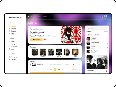 Audiowave - UI Design Concept of Music Player design designconcept musicplayer ui uidesign webdesign