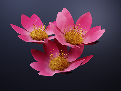 Explorations • 4 3d art abstract blender explorations flower graphic design hair pink void yellow