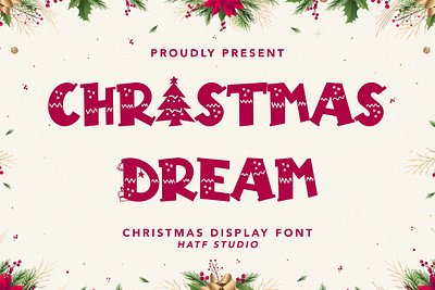 CHRISTMAS DREAM banner book brand cartoon christmas clothing comic cover cute decorative display flyer hatf label logo playful poster product unique xmas