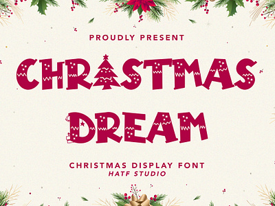 CHRISTMAS DREAM banner book brand cartoon christmas clothing comic cover cute decorative display flyer hatf label logo playful poster product unique xmas