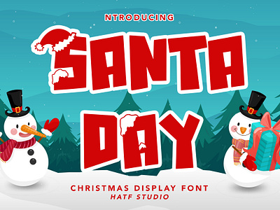 SANTA DAY banner book branding christmas clothing comic cover cute decorative display flyer hatf label logo merchandise playful poster product unique xmas