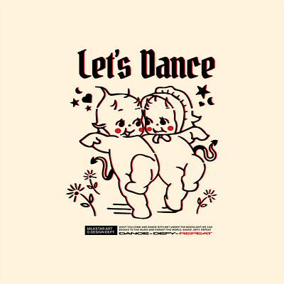 Dance - Defy - Repeat alt babies cute dance demons graphic design groove grunge horns illustration music punk spooky