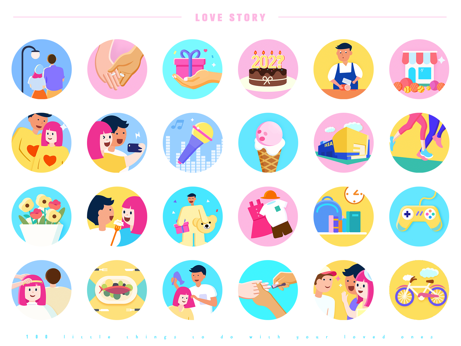 100 little things to do with your loved ones by zoey ho on Dribbble