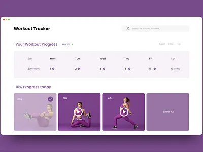 Workout Tracker UI Design design exercise design ui web design workout design