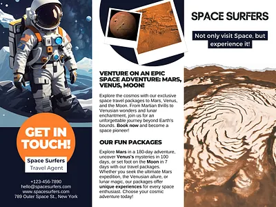 Designers in Space: NASA Space Apps Challenge Brochure Design branding brochure canva cosmos design designer digital print figma freelance graphic design graphics marketing mars nasa promotional materials sales space travel design ui ux
