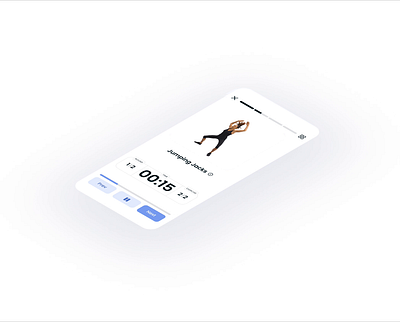3D animation of workout player UI 3d figma fitness fittech player ui workout