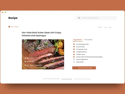 Recipe UI Design design ui web design