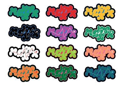 MLKSTR Color Study branding bubble letters color study colors graffiti graphic design logo milkstar mlkstr throwie typography