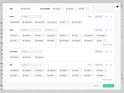 Filter UI Component for Module Level Power Electronics platform design filter filter patterns filtering ui ui component ux filter method